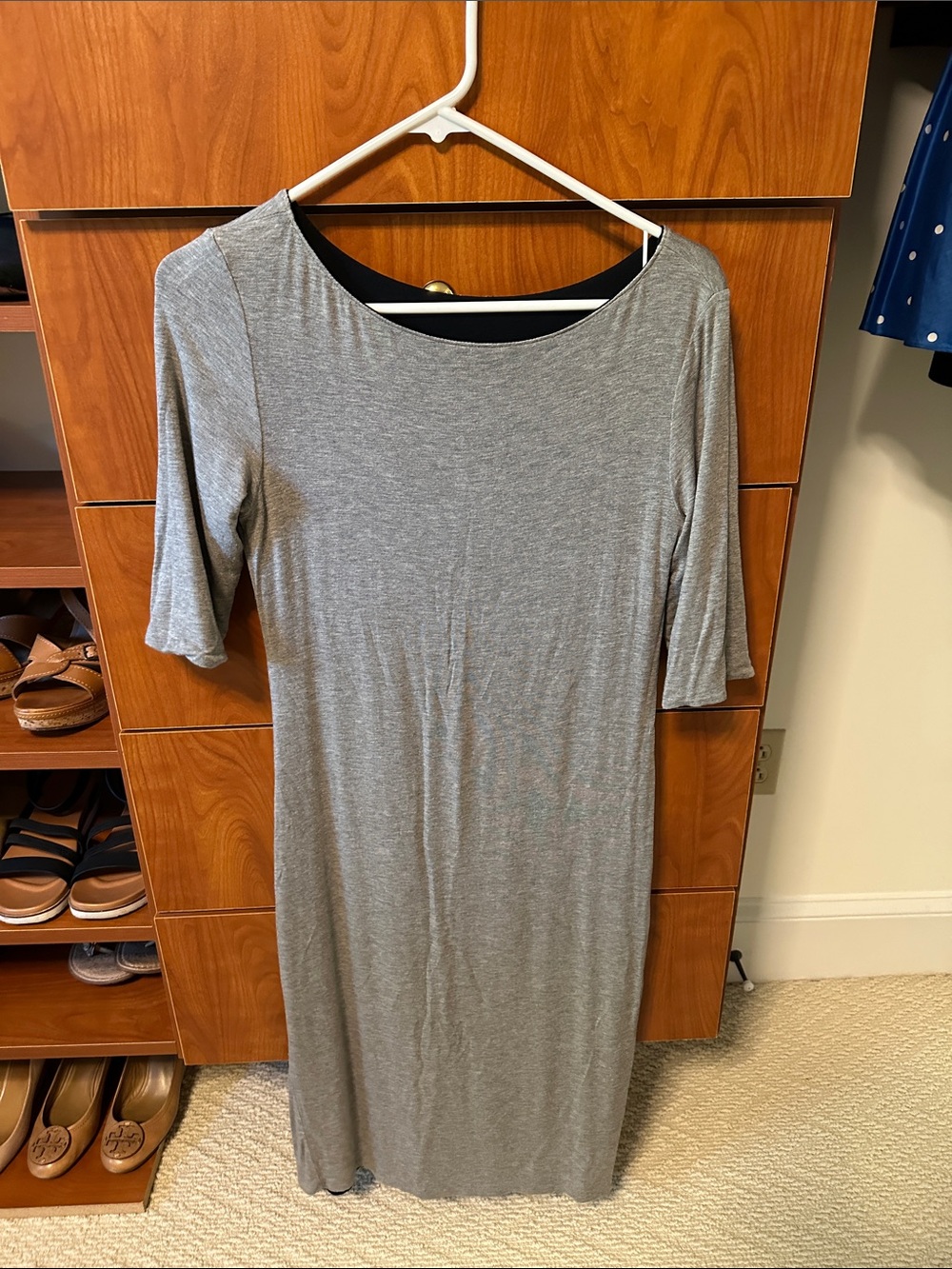 Gray/Black Jersey Women’s Midi Dress Reversible!